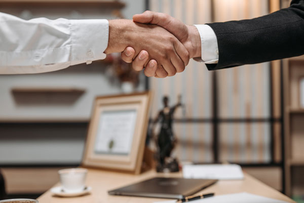 Two men shaking hands